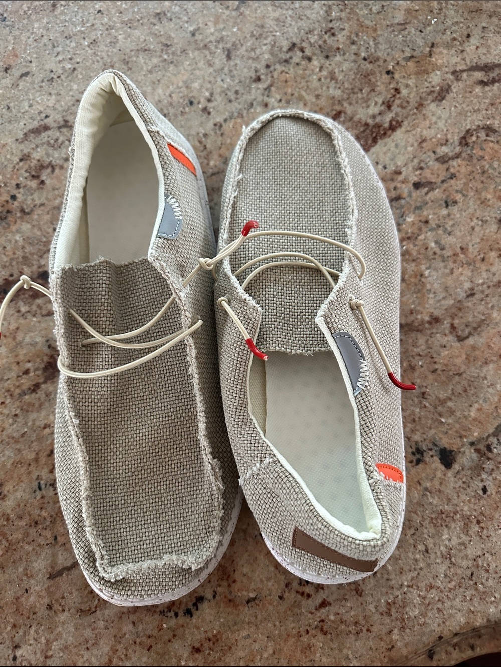 Casual Beige Canvas Slip-On Shoes